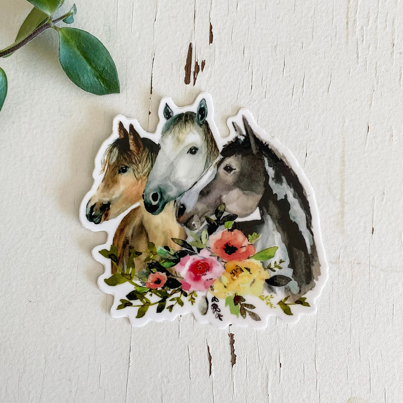 Vinyl Sticker - Horse Trio (7911773012206)