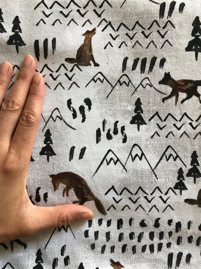 R45 PREORDER - Winter Foxscape - by the 1/2 metre (7994414629102) (8041591275758)