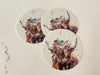 Vinyl Sticker - Highland Floral Cow- Round (7911838154990)