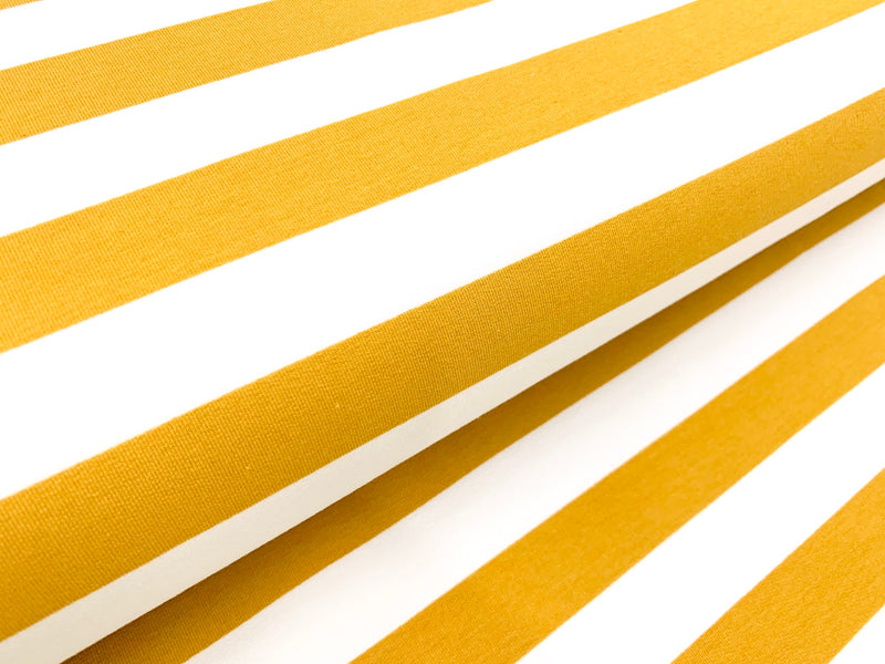 Inch-Wide Stripes- Ochre - French Terry Knit Fabric. per 1/2 meter, European Knits (4352259227708)