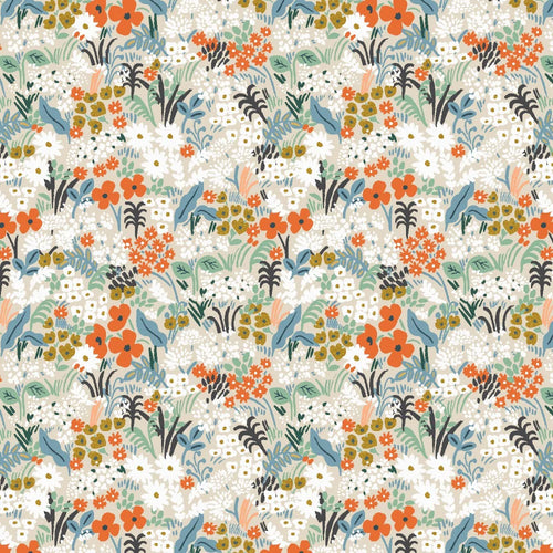 Copy of Rifle Paper Co. Bon Voyage Meadow Flax Metallic- Cotton Poplin - Cotton + Steel - PER 1/4 METRE (7911616381166)