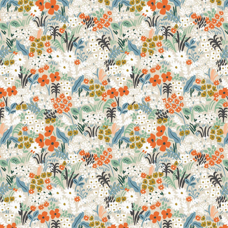 Copy of Rifle Paper Co. Bon Voyage Meadow Flax Metallic- Cotton Poplin - Cotton + Steel - PER 1/4 METRE (7911616381166)